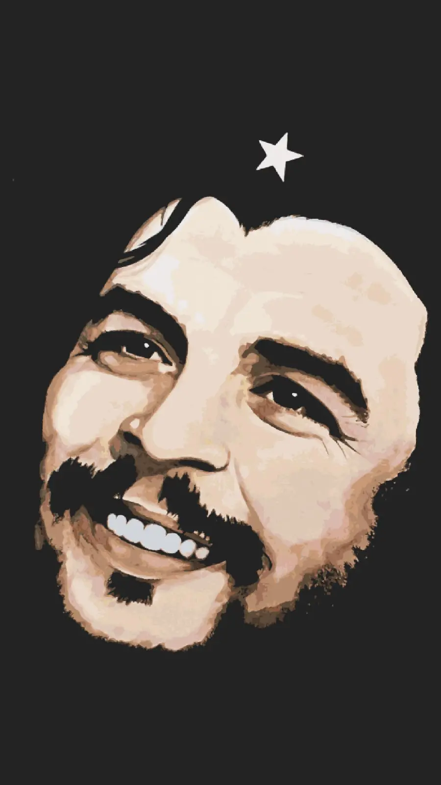 A Very Beautiful Picture of Ernesto Che Guevara's Face Laughing 