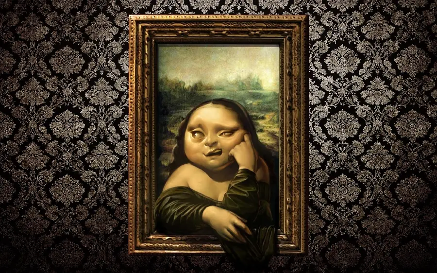 The coolest photoshop photo of the Mona Lisa hanging on the wall