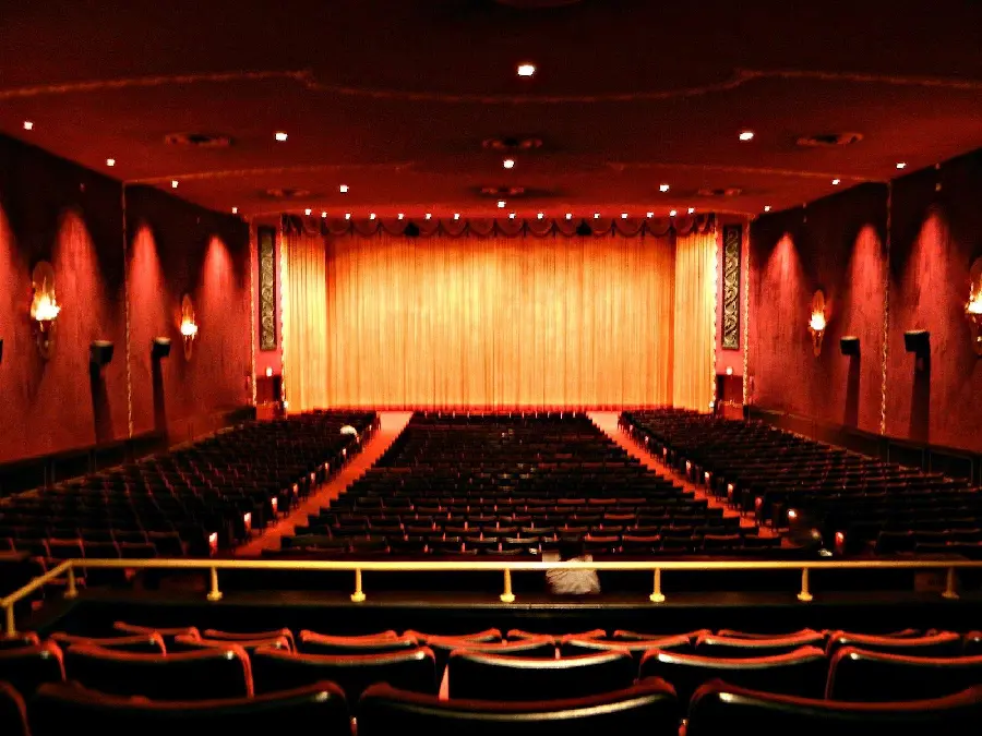 Wallpaper of the full view of the theater hall for computer background