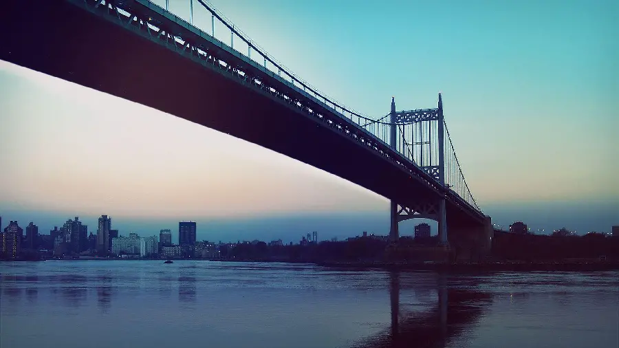 Background of suspension bridge in dark and quiet night with high quality 4K HD