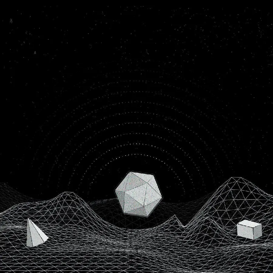 3D Wireframe Abstract Geometric Landscape Shape Vectors