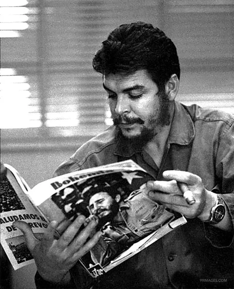 Image of Ernesto Che Guevara, the most famous figure of the Cuban revolution in magazines 