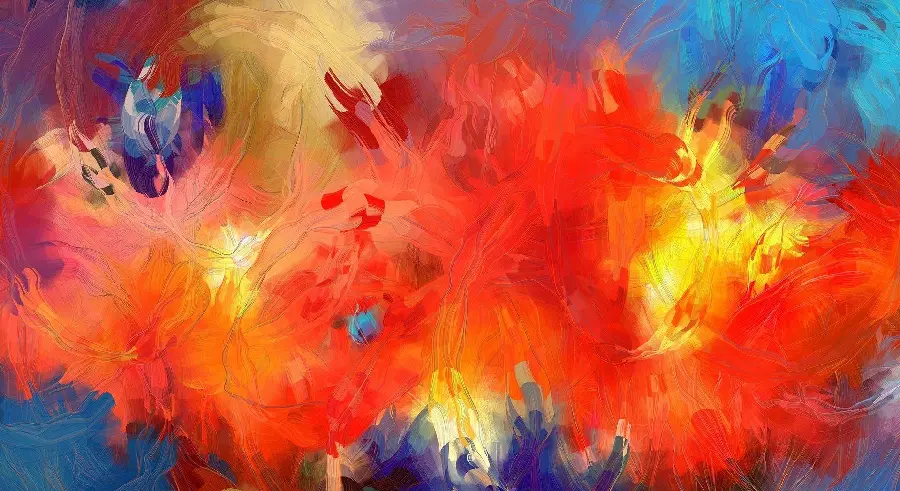 Modern abstract art painting with a fantasy and creative design and style 