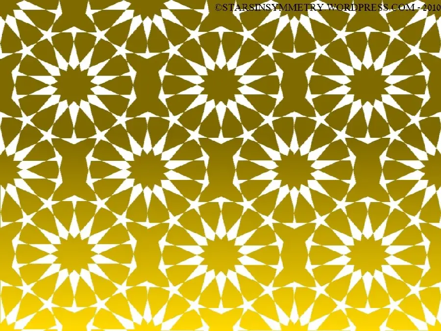White star lines background photo on a golden background in Islamic design style