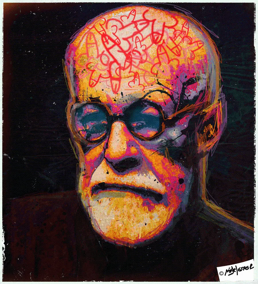 Download professional edited image and background of Sigmund Freud with quality 4K 