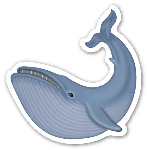 Simple PNG image of a teleported whale ready to print as a sticker and label 