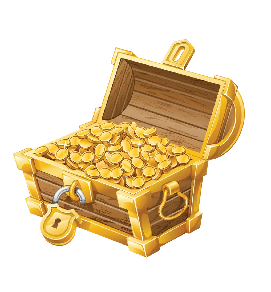 Download computer drawing of a chest full of gold coins