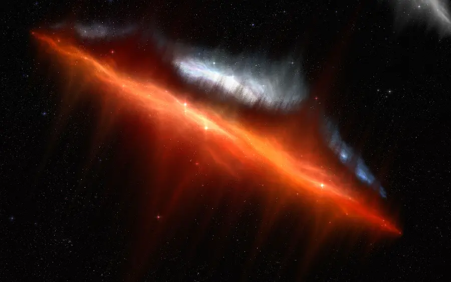 Download simple and no effect galaxy image with red light spectrum