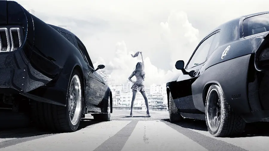 Cool black and white wallpaper from the Fast and Furious movie
