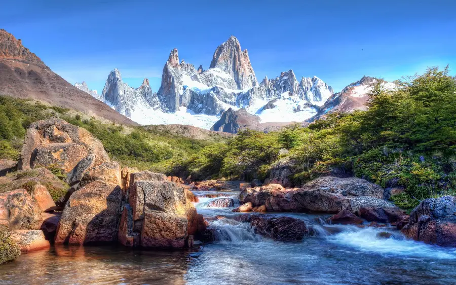 Unique image of the nature of Mount Fitz Roy located in South America