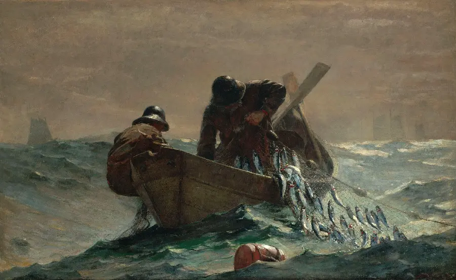Fishing | Winslow Homer Paintings, American Painting 1885