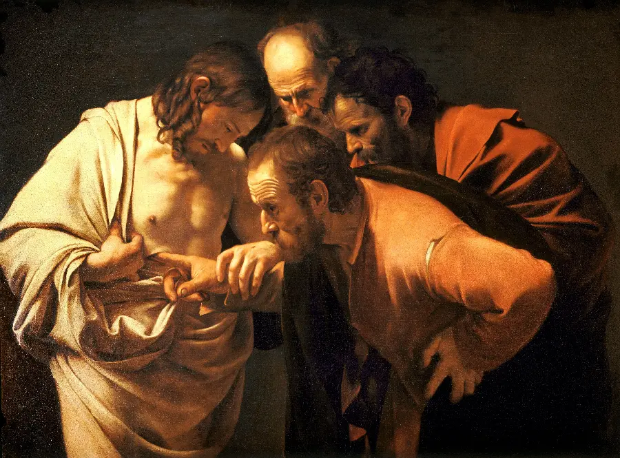 Painting of Thomas the Skeptic by Italian Painter Caravaggio
