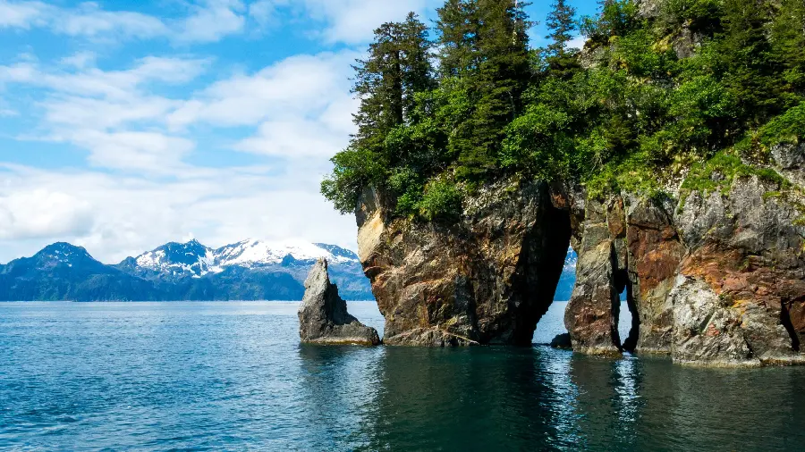 A spectacular and interesting wallpaper of nature, rocks and sea, 8K quality