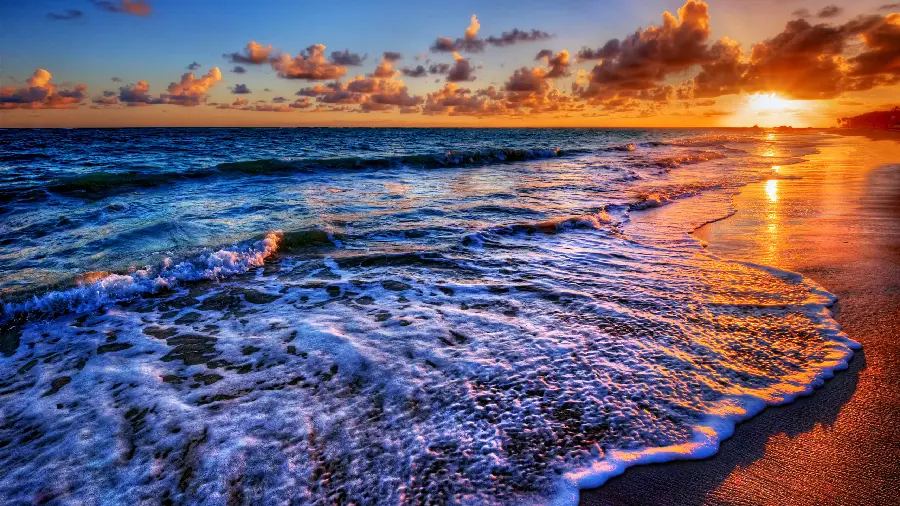 Attractive sunset view at sea with 8K quality