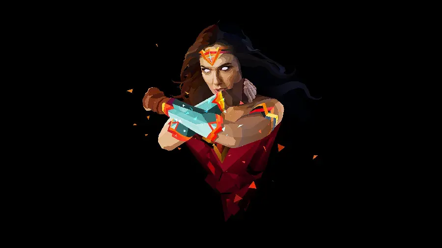 Free and high-quality download of Wonder Woman photo with a black background for profile and wallpaper 