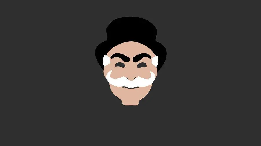 Minimalist background with scary old man design