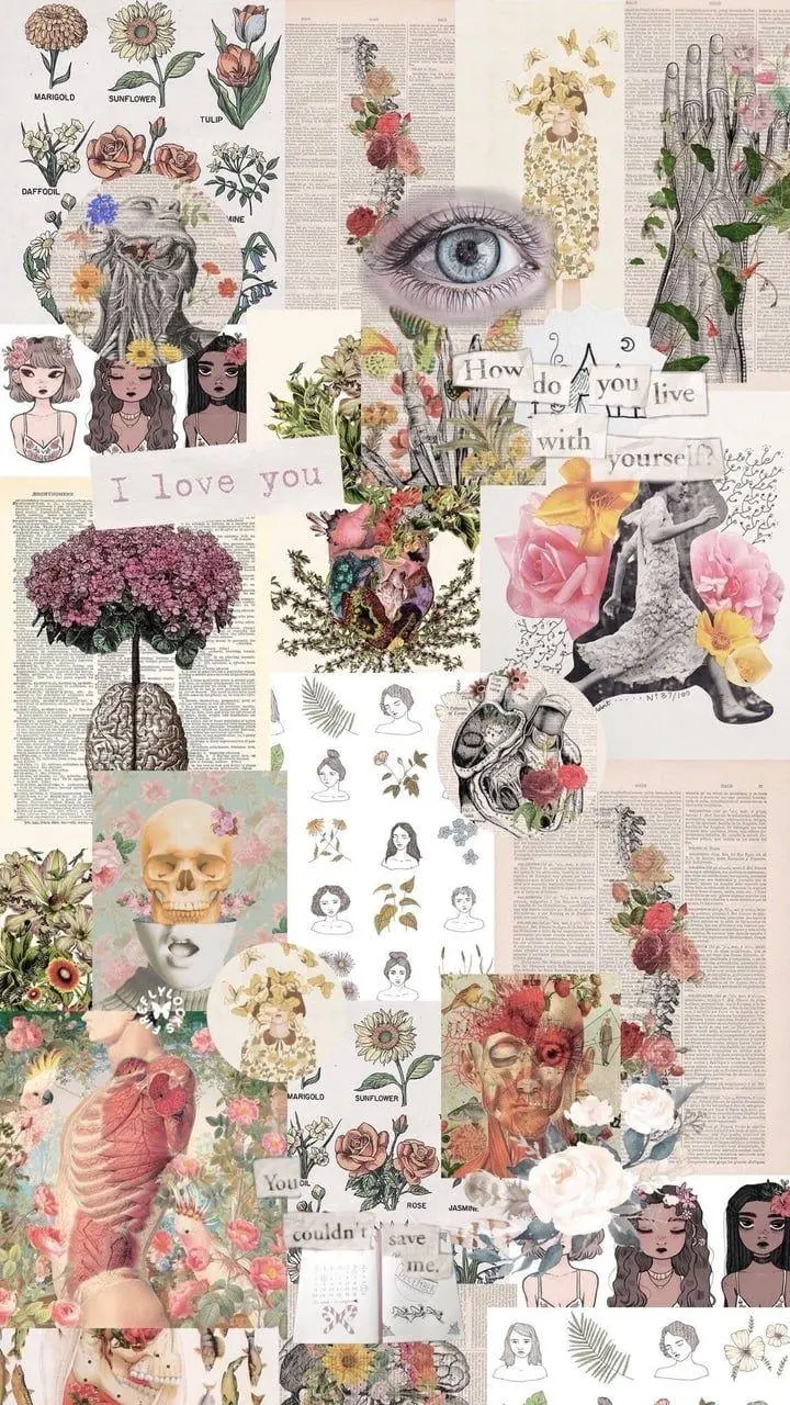 Download free and high-quality flower collage background with beautiful designs
