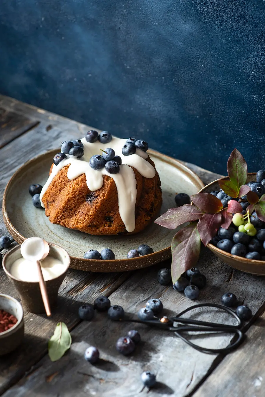 Beautiful Foreign Cake Wallpaper with Blueberries Around It