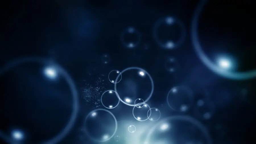 Laptop wallpaper with a design of floating bubbles 