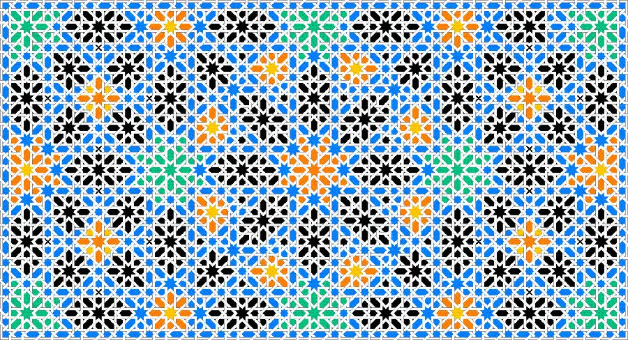 Wallpaper image of Islamic design for use in ceramic work of religious buildings