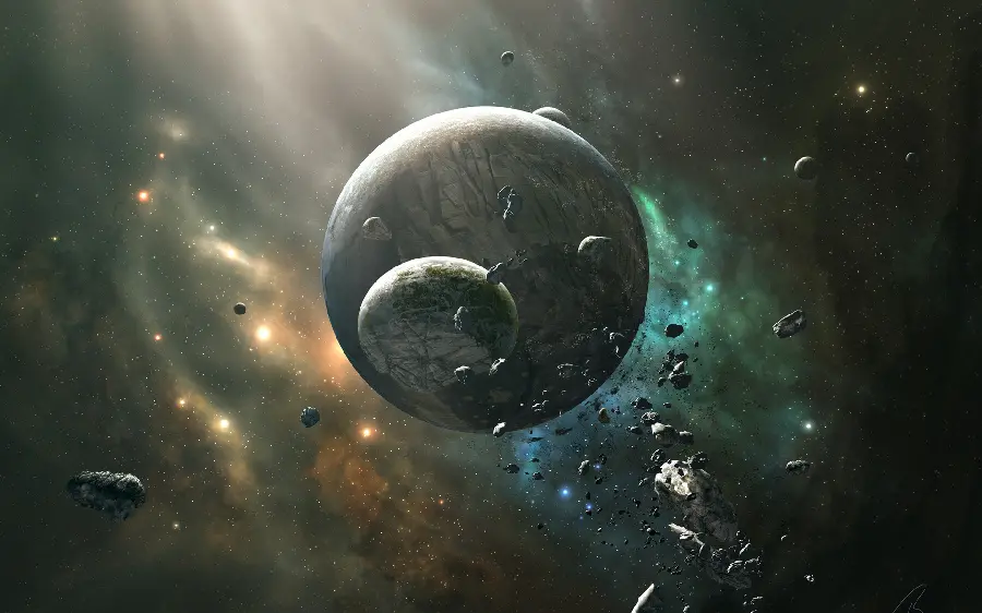 Space and galaxy background of planet and starry sky