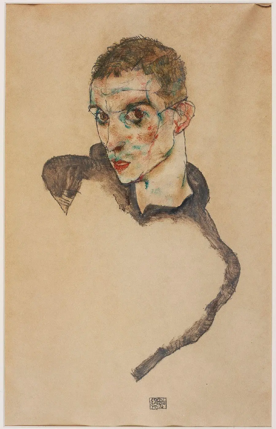 A suitable wallpaper for your phone from Egon Schiele's perspective for painters' backgrounds