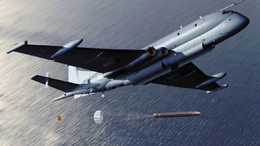 HD quality photo of a fighter bomber missile launcher in the sky