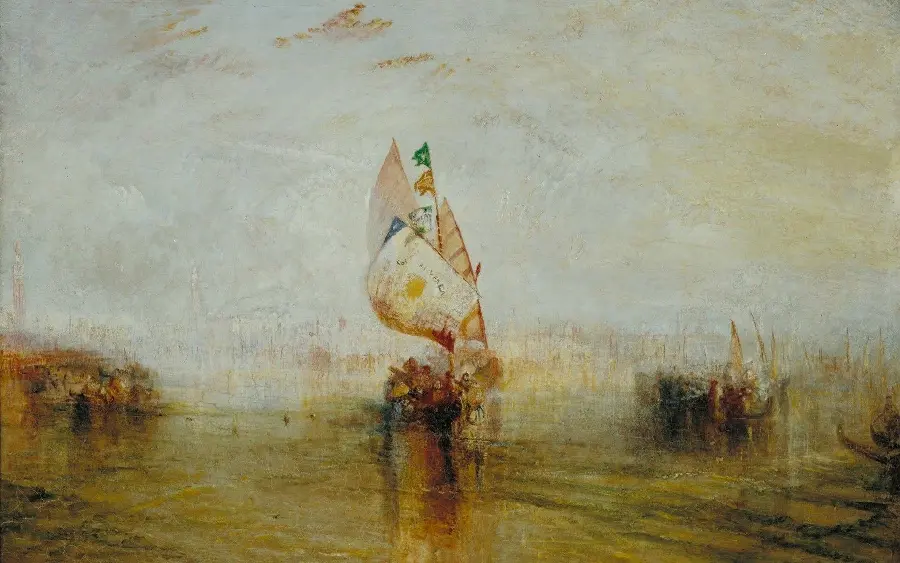 Photo of the masterpiece of art called the ship of prey by the great English painter William Turner