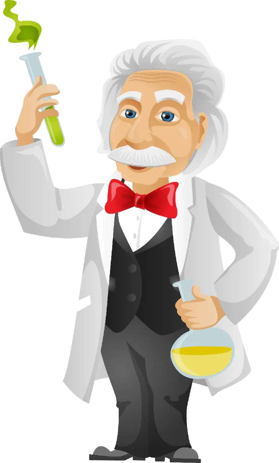 Photo telegraphed and PNG graphic scientist with the subject of chemistry 