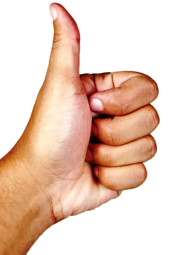PNG image of hand in like and ok mode 