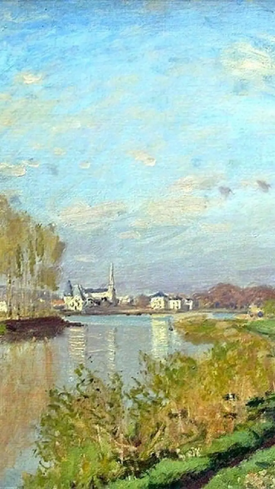 Download the painting of the relaxing landscape and natural landscape of the lake by Claude Monet