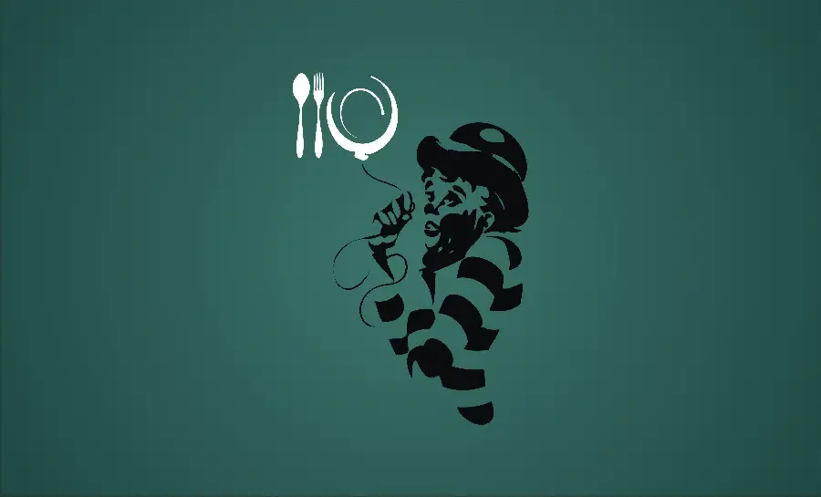 Stock photo in a minimalist style with an interesting clown design 