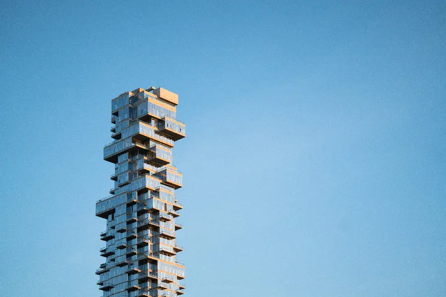 Modern minimalist skyscraper stock photo for building design idea