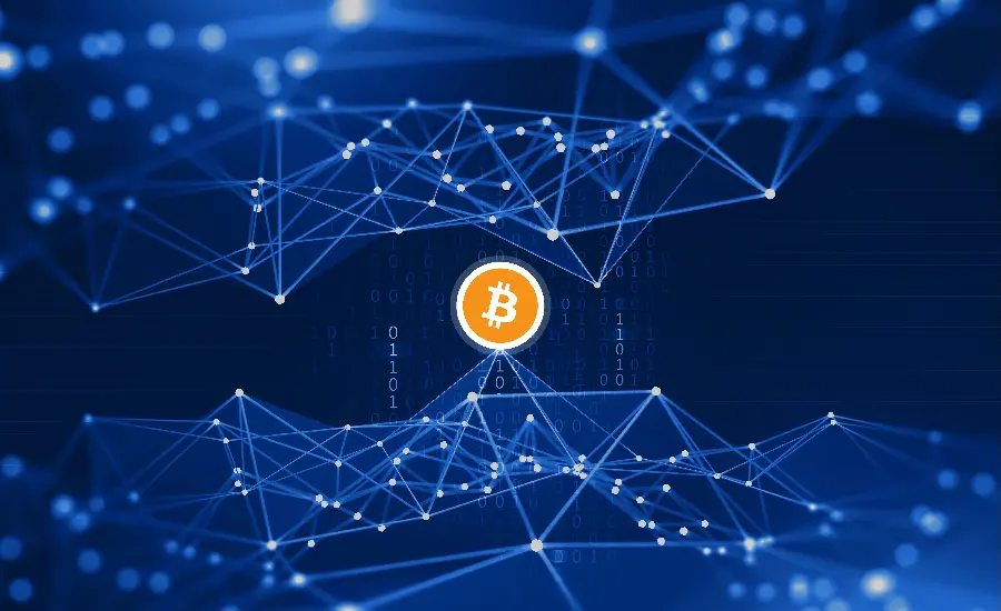 Free Download Digital Blockchain Image with Dark Background