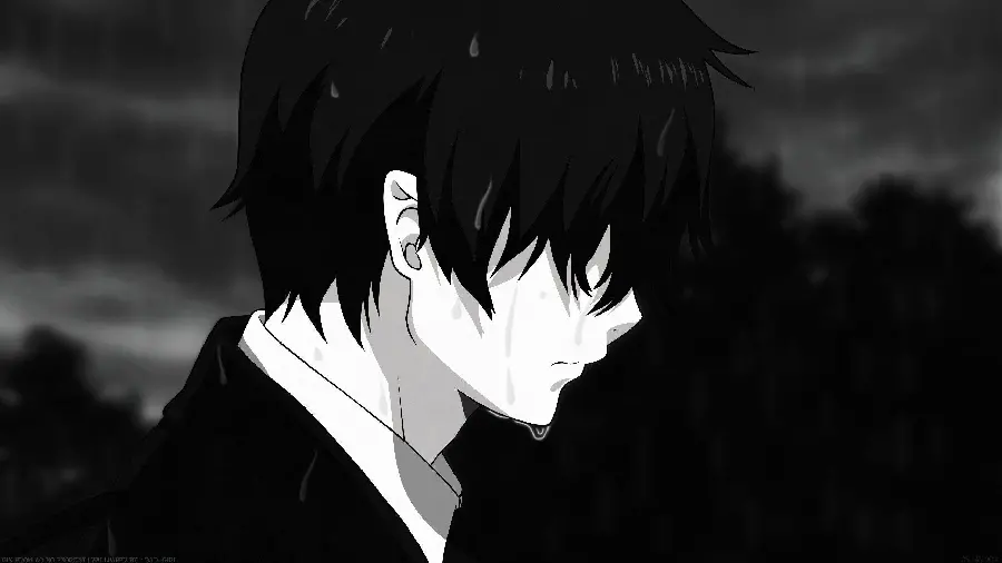 Download black and white sad anime profile picture for boys