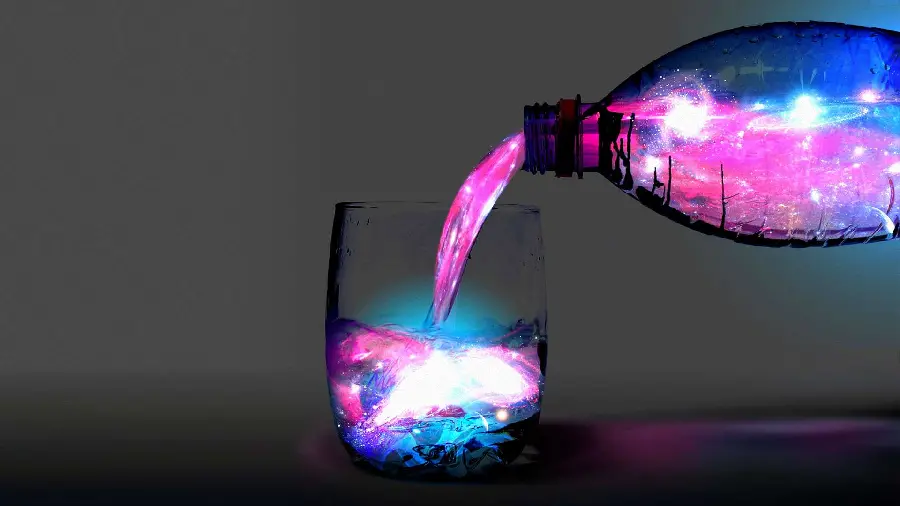 Wallpaper of cool colored sparkling and luminous water decoration