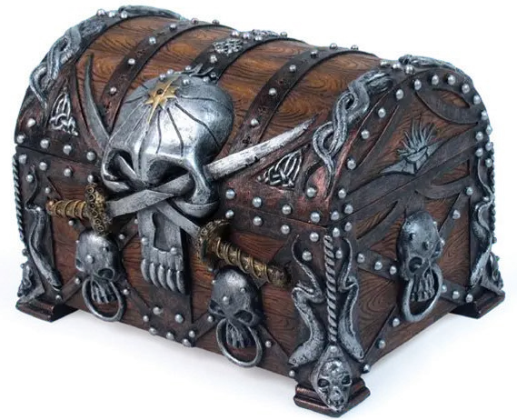 Free download of real and PNG images of a treasure chest and teleported gold