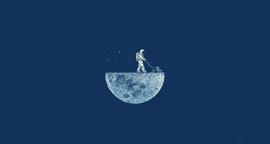 Minimal style astronaut on the moon wallpaper for special people