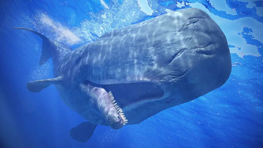 Humpback whale wallpaper in the ocean water