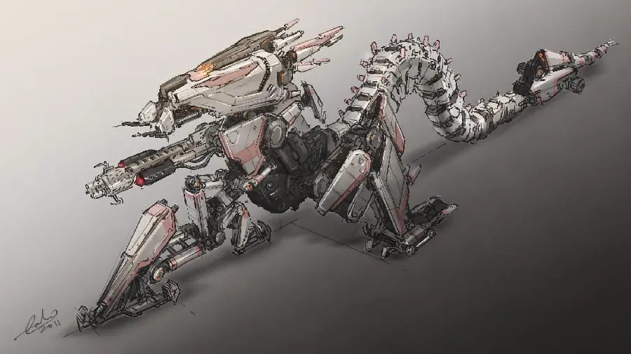 Fantasy mechanical dragon made of metal for toys 