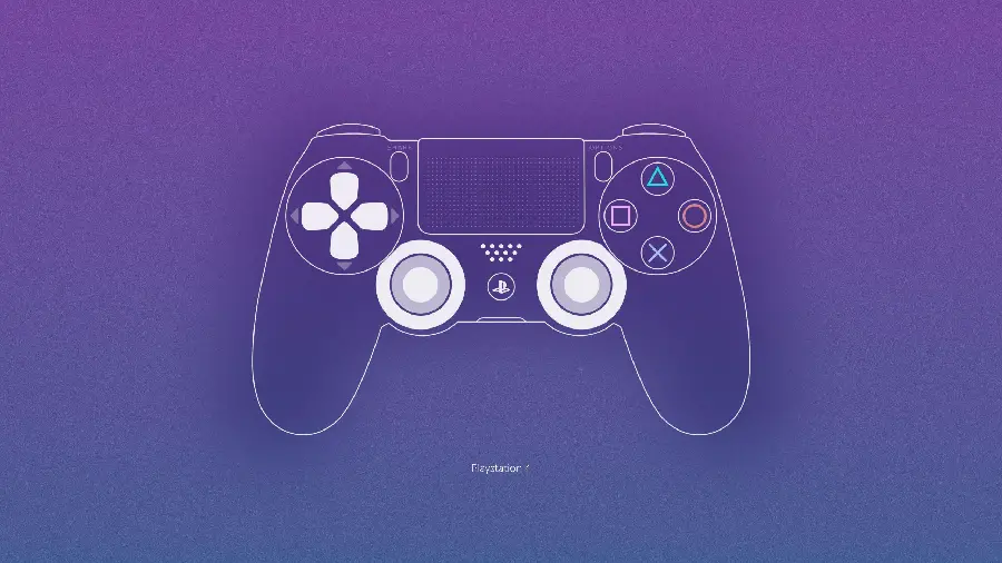 Bluetooth Playstation Controller Background with Purple Background for Gamers