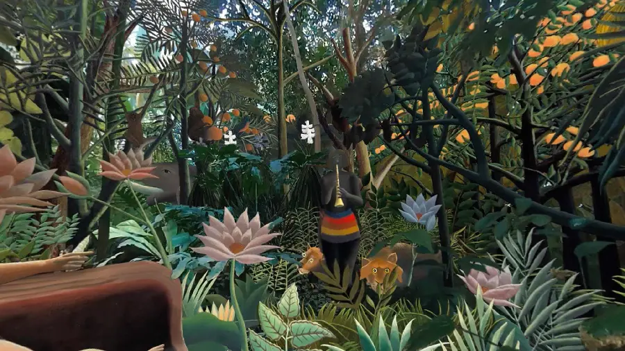 Download the photo of the painting of the Garden by the masterpiece of the famous French painter Henri Rousseau 
