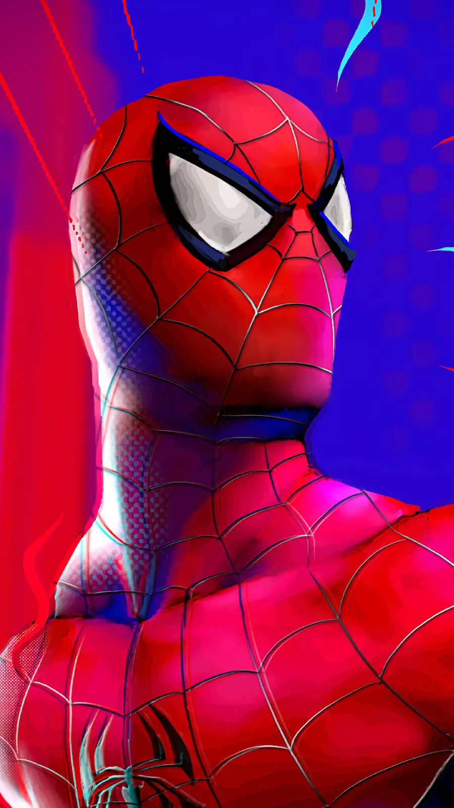 Download an attractive and spectacular background of Spider-Man's head 