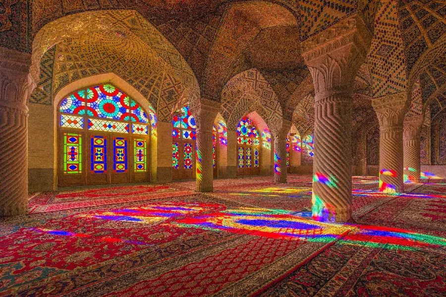 Beautiful image of Nasir al-Molk Mosque in the style and art of Iranian architecture