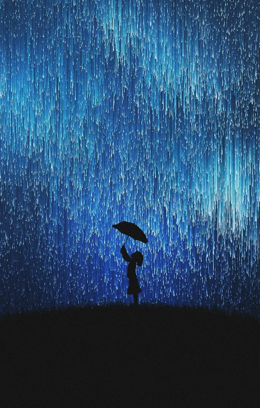 The most stylish profile picture and background of a person standing with an umbrella under the raincoat