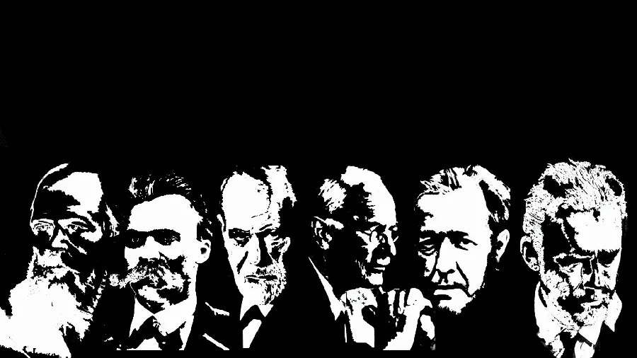 Download modern and black and white photo of Sigmund Freud for profile and background 