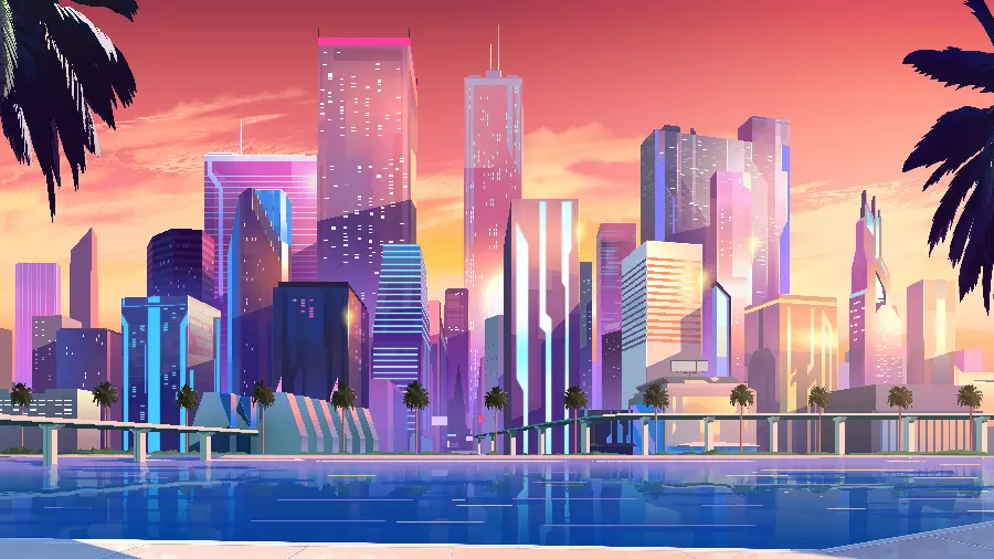 Background photo of minimalist buildings for printing wall poster in teenager's bedroom 