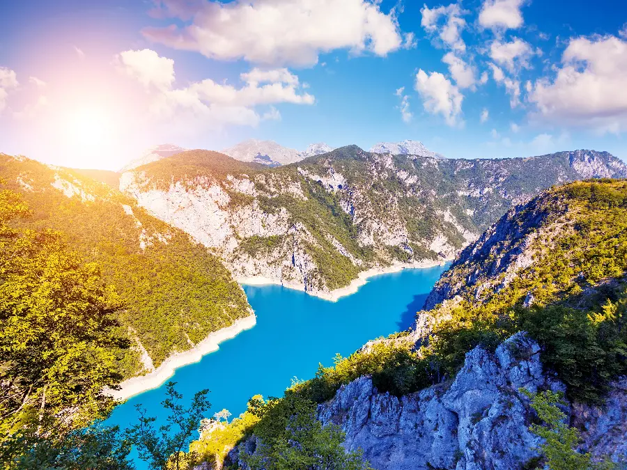 Wallpaper from Lake Piva, a dam reservoir in Montenegro
