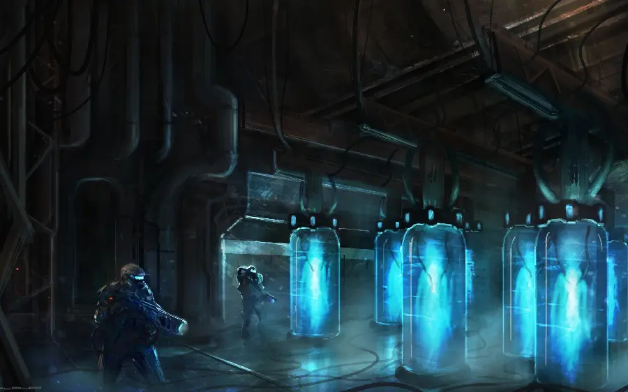 Download wallpaper of digital capsules and robots