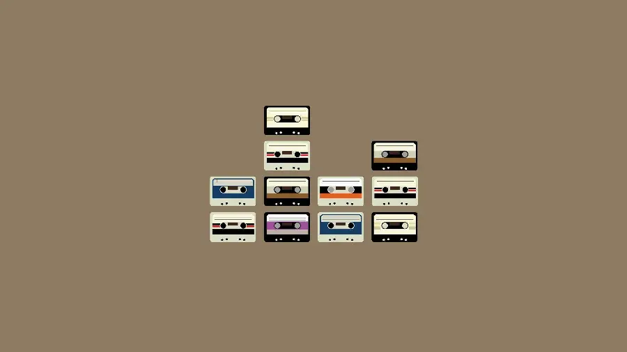 Minimalist Style Wallpaper with Nostalgic Design of Old Cassette Tapes